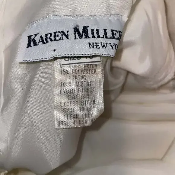 Karen Miller New York Cream Crocheted Lace Formal Dress - Picture 3 of 5